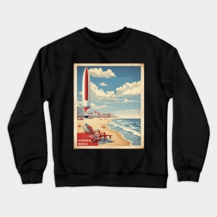 Virginia Beach United States of America Tourism Vintage Poster Crewneck Sweatshirt